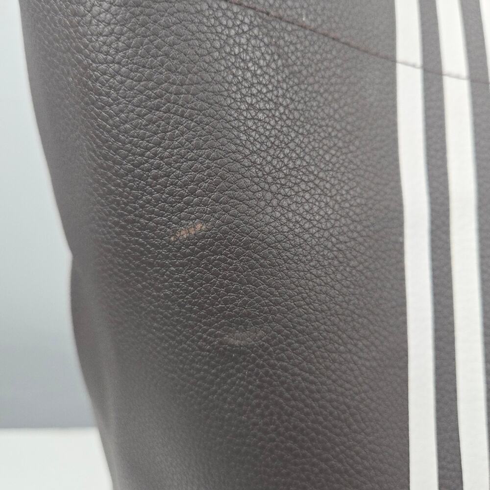 Henri Bendel Vegan Leather Tote Bag Brown & White Striped - Picture 8 of 11